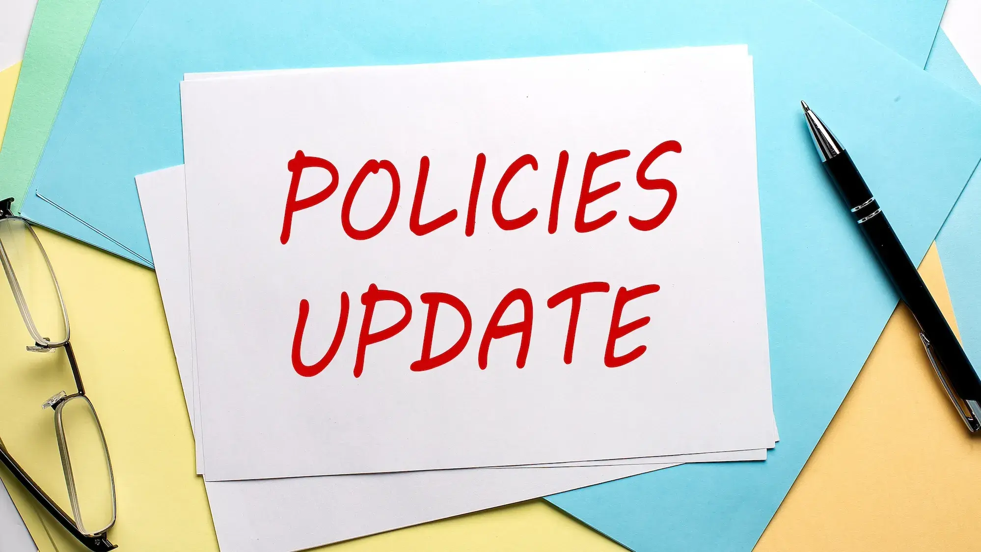 Policies update written on notecards