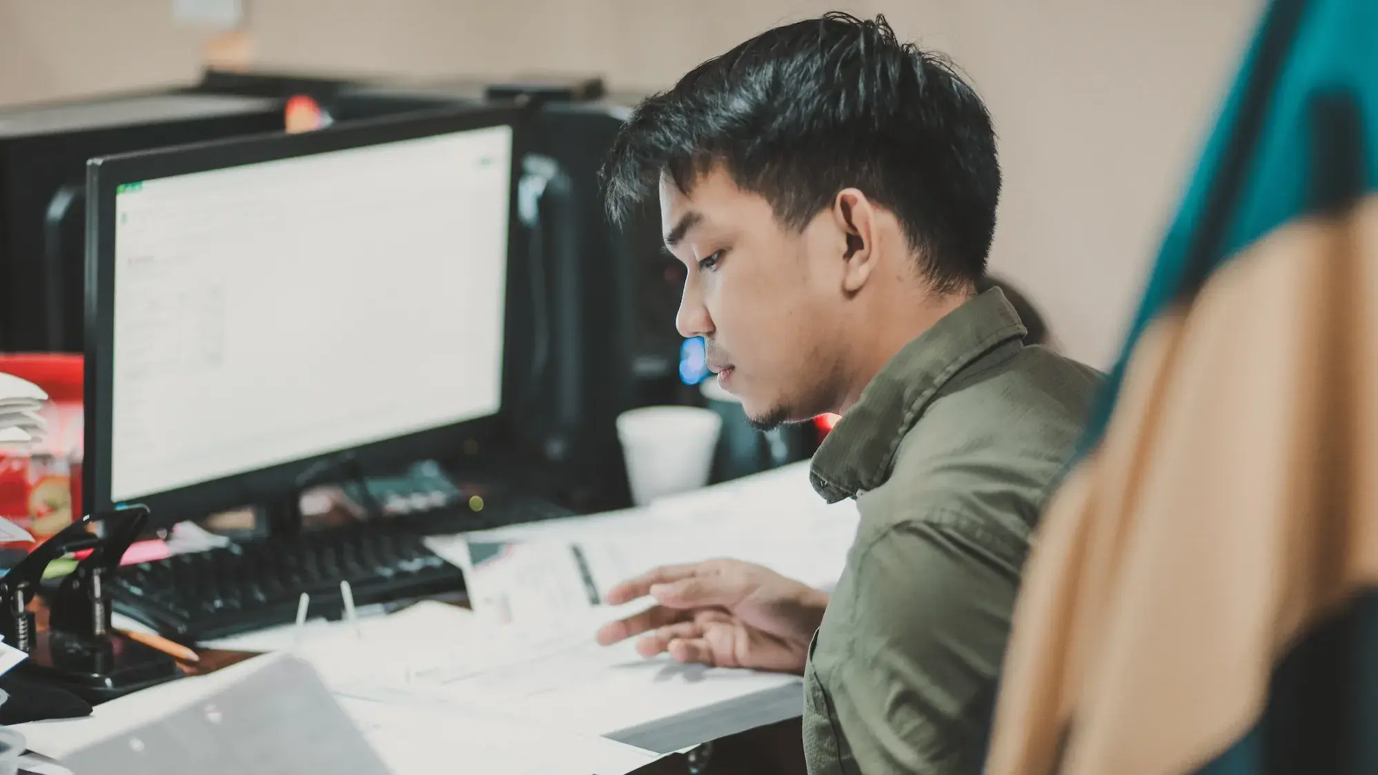 person working at computer